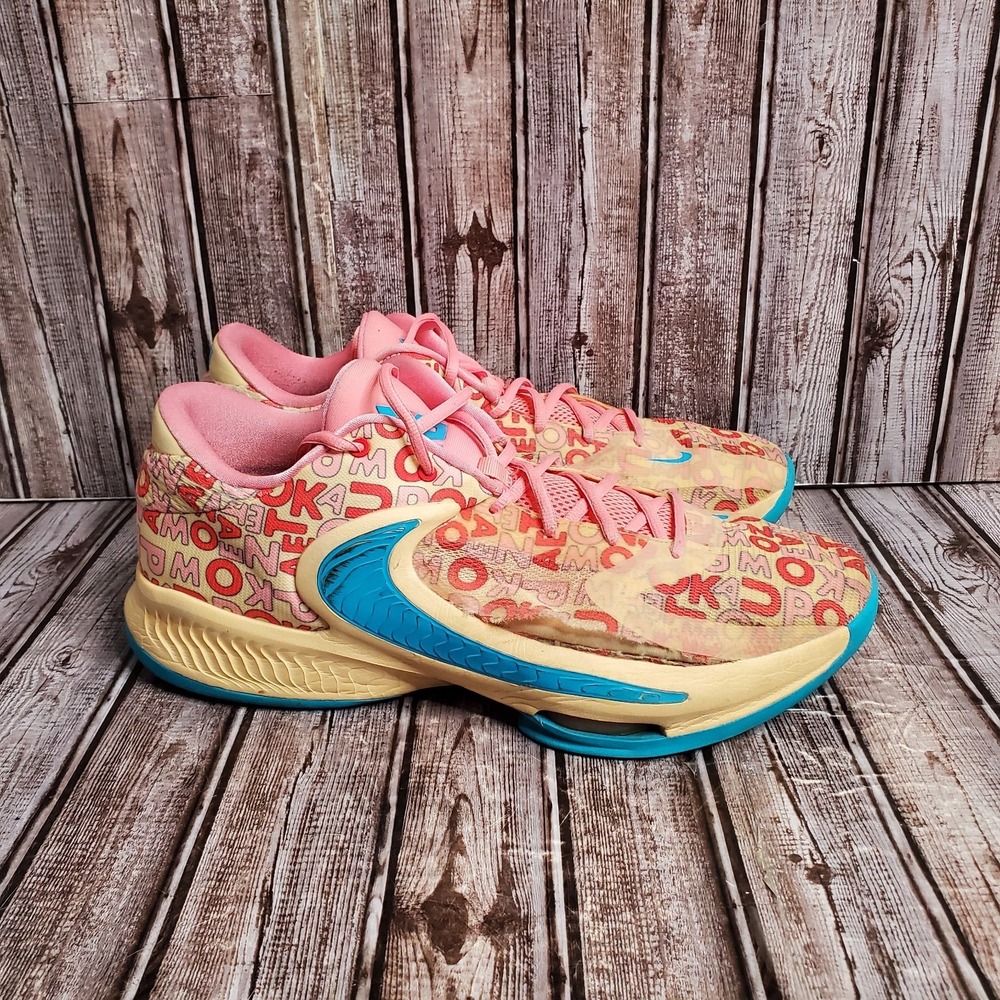 Nike Men's Giannis Zoom Freak 4 Letter Bros Vanilla Lighting FB9503-200 Size 17 - Picture 3 of 16